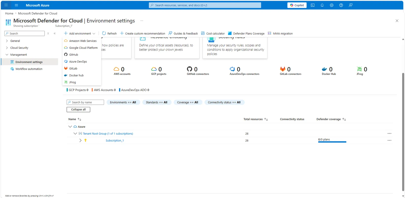 Προσθήκη περιβαλλόντων AWS και GCP στο Microsoft Defender for Cloud μέσω των native multicloud connectors