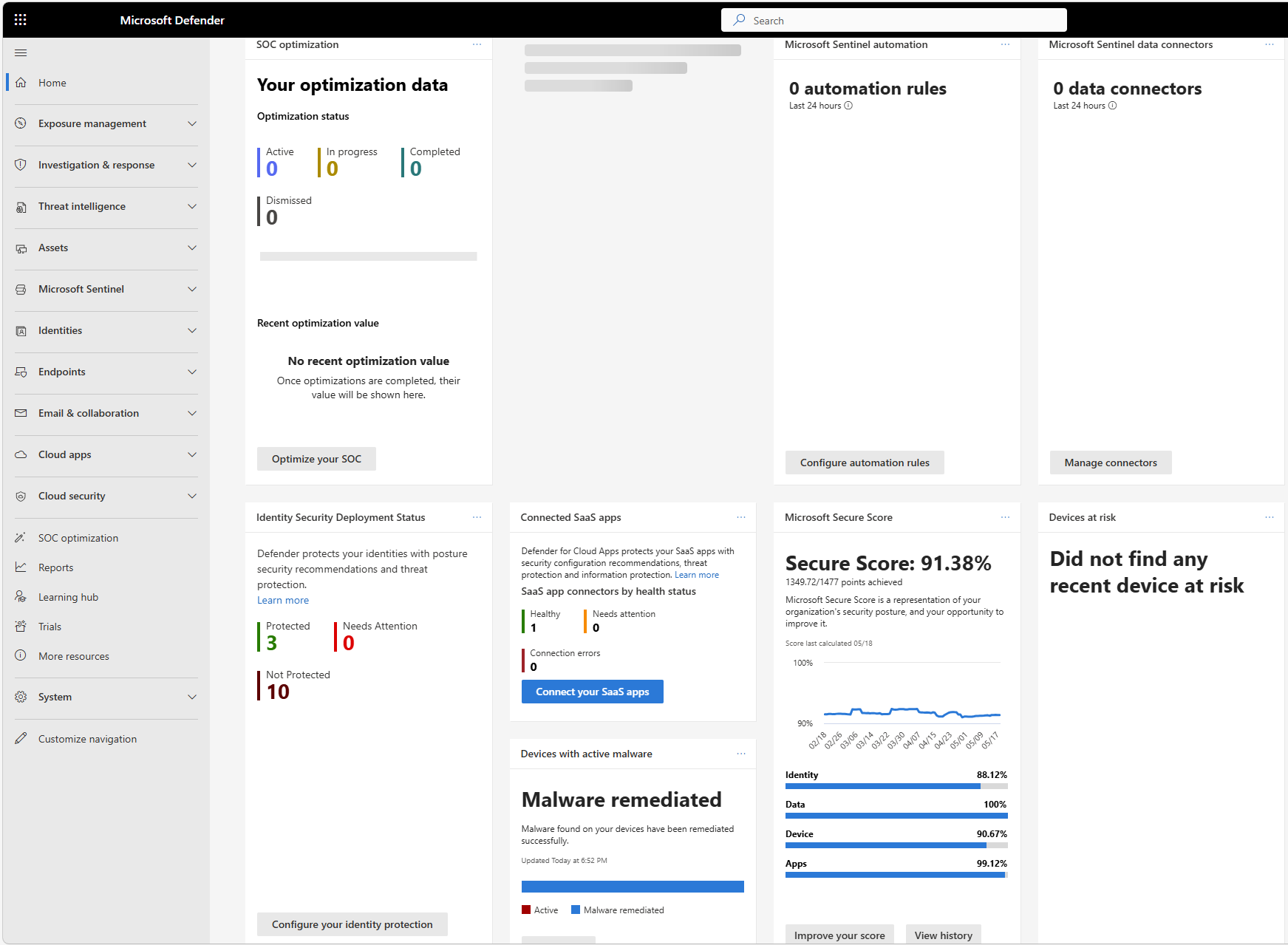 The Microsoft Defender XDR portal - unified security operations hub