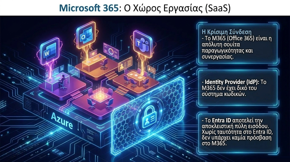 Microsoft 365: Ο Χώρος Εργασίας SaaS - η κρίσιμη σύνδεση με το Entra ID ως αποκλειστική πύλη εισόδου