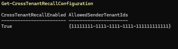 Exchange Online PowerShell με το cmdlet Set-CrossTenantRecallConfiguration